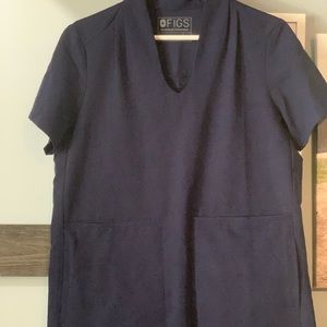 Figs Navy scrub top